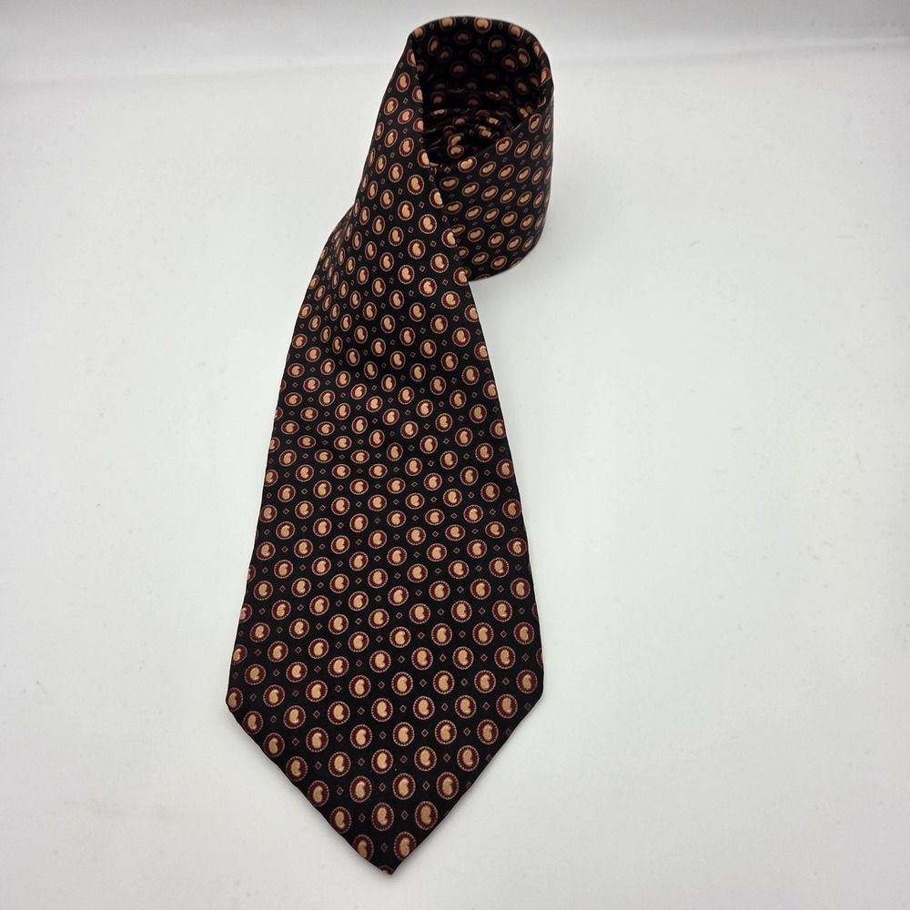 JOS. A. BANK‎ Corporate Collection Men's 100% Silk Necktie USA Black Gold  EUC